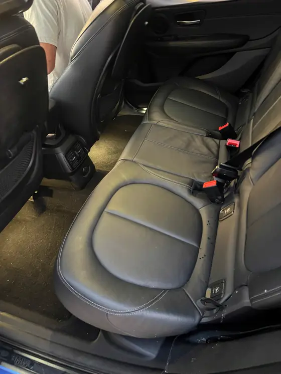BMW rear bench and carpets spotless after interior deep cleaning in Havant