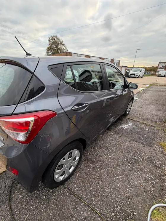 Hyundai i10 rear three quarter view washed and detailed in Havant