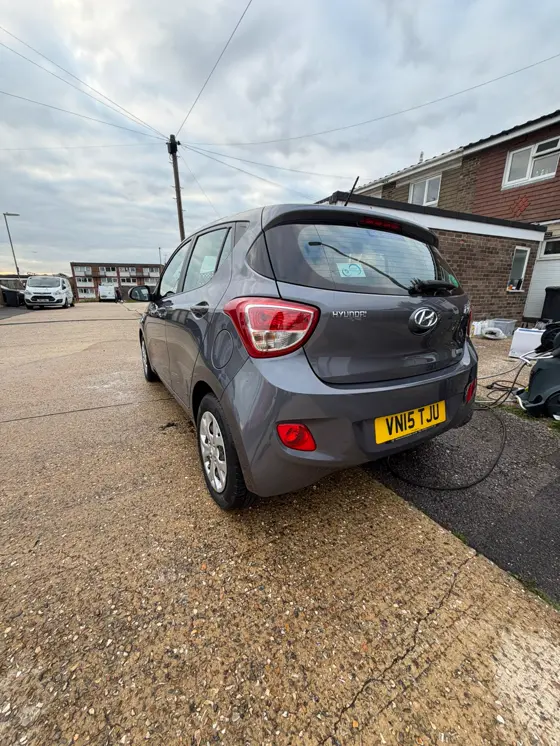 Hyundai i10 rear end washed and detailed on a Havant street