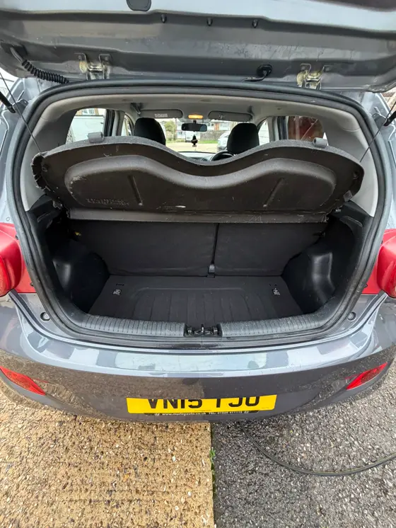 Hyundai i10 boot vacuumed and cleaned after an interior detail in Havant